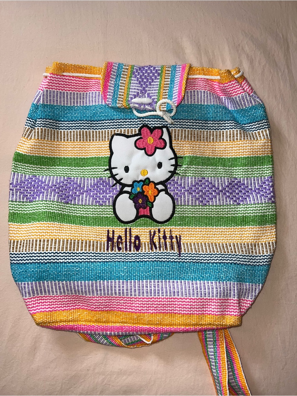 Hello Kitty Multi-Colored Striped Backpack